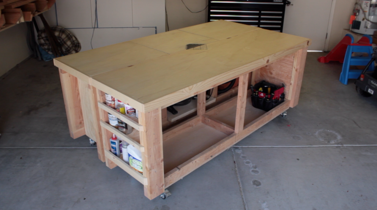 DIY Mobile Workbench with RIGID Table Saw & Miter Saw